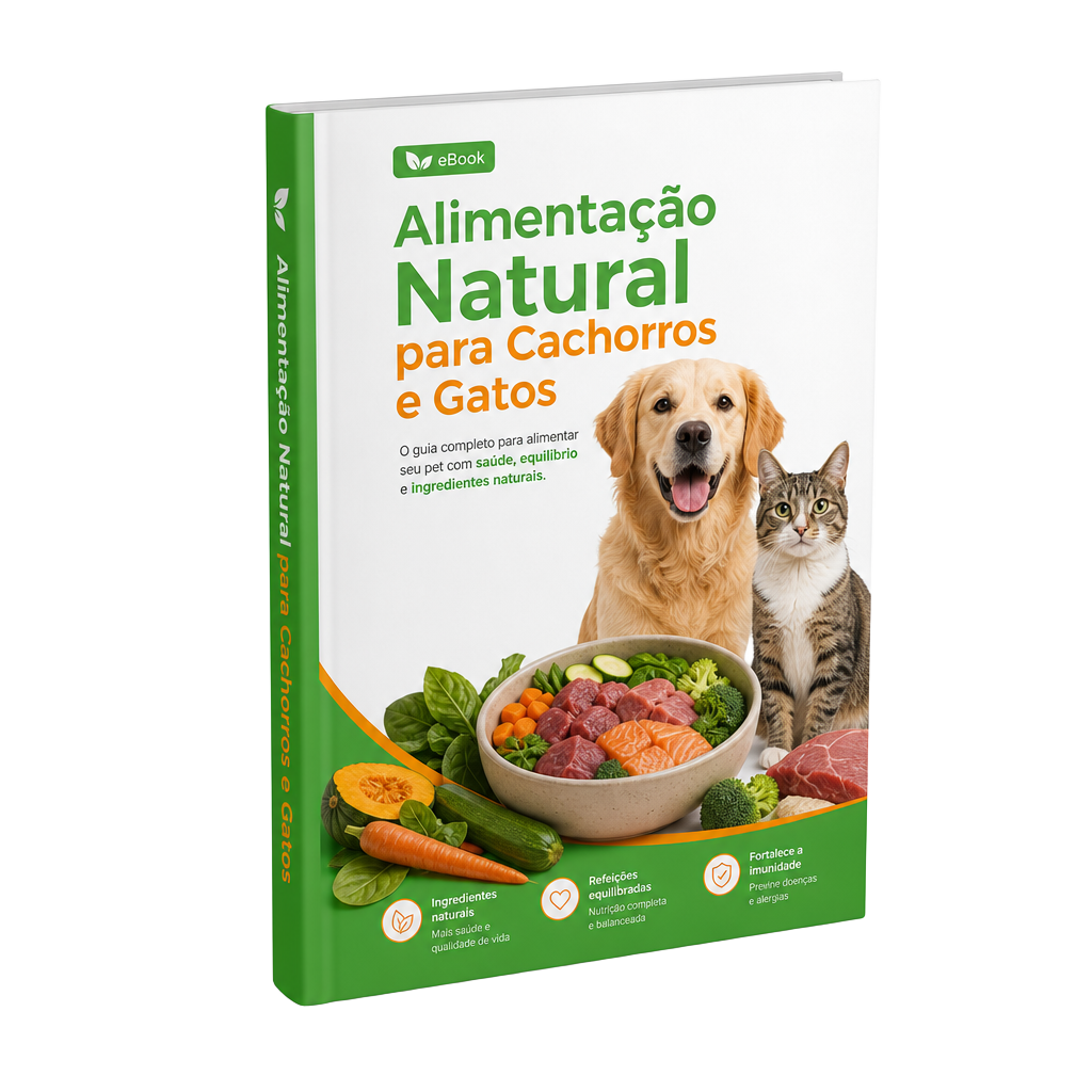 Capa do eBook Alimentação Natural para Cachorros e Gatos