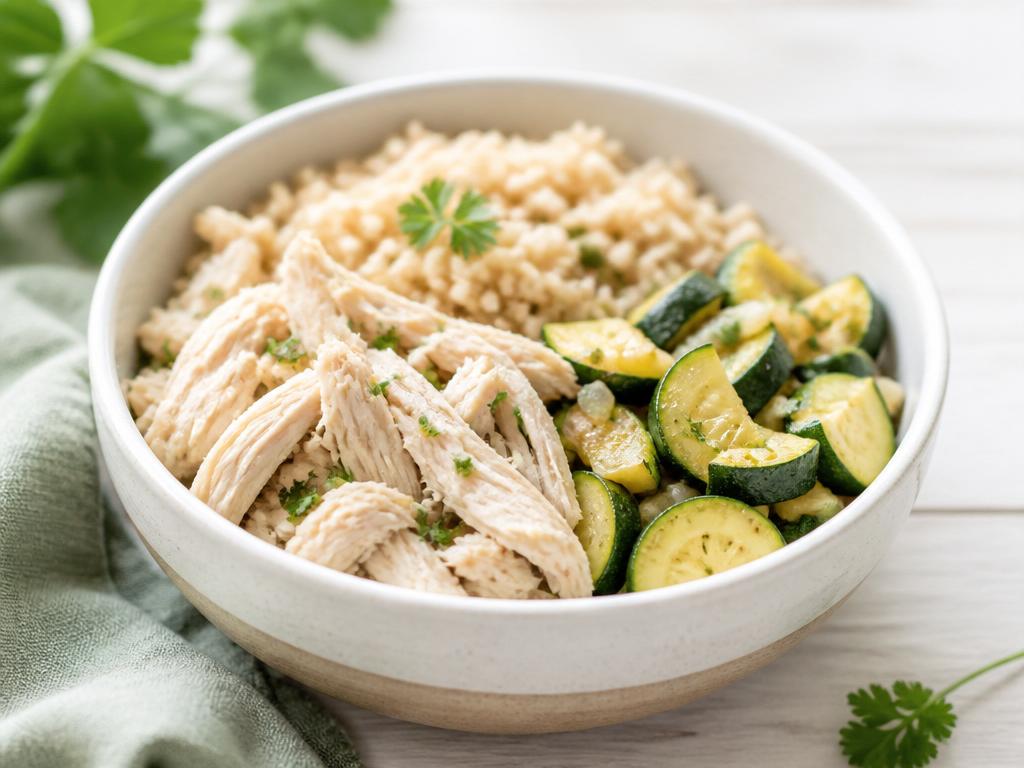 Frango com Abobrinha e Arroz Integral
