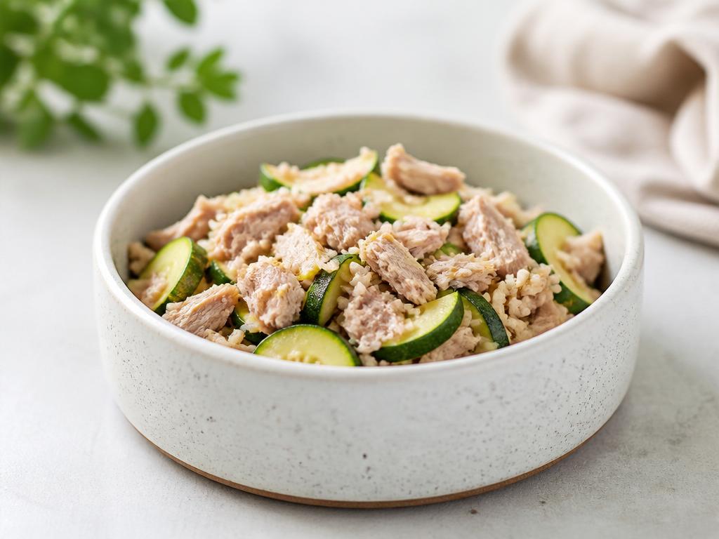 Atum com Arroz Integral e Abobrinha